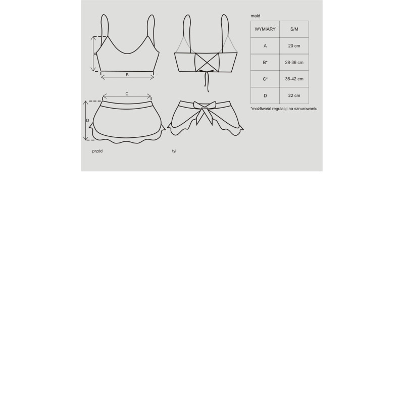 Костюм служанки Obsessive Maid Черный S/M