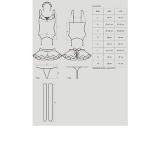 Эротический костюм горничной с юбкой Obsessive Housemaid 5 pcs costume черно-белый L/XL