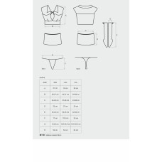 Эротический костюм студентки Obsessive Student 4 pcs costume красно-белый L/XL