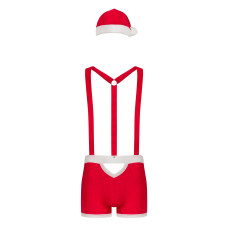 Мужской эротический костюм Санта-Клауса Obsessive Mr Claus красный S/M