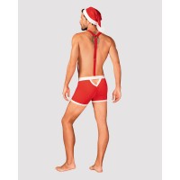 Чоловічий еротичний костюм Санта-Клауса Obsessive Mr Claus червоний S/M
