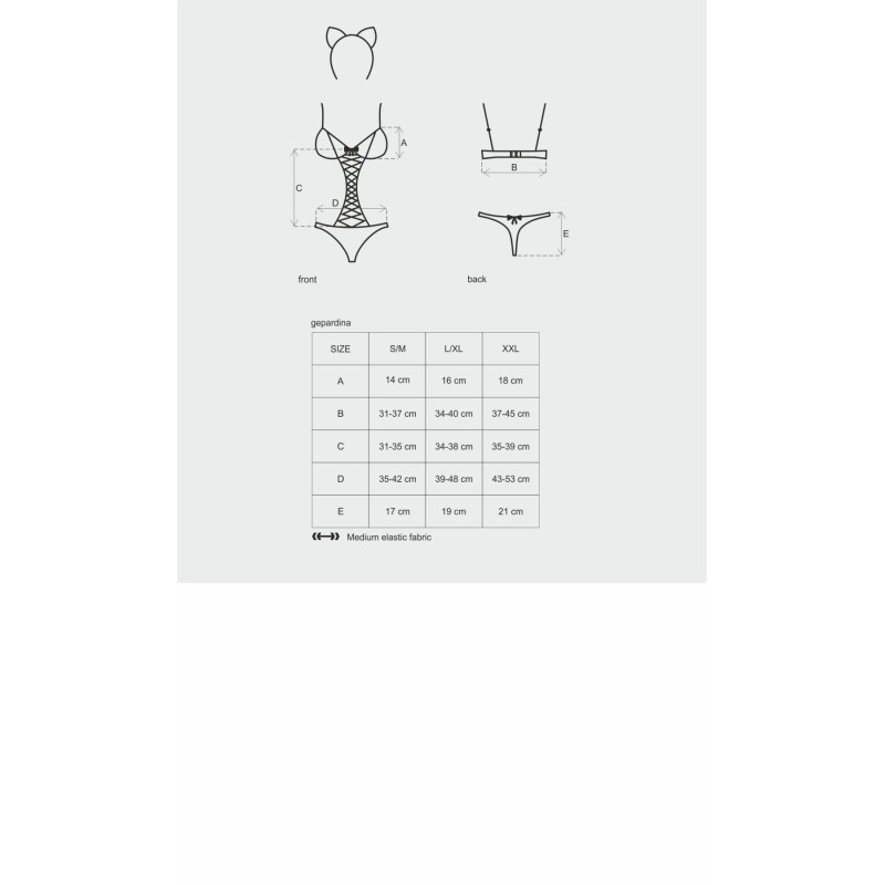 Еротичний костюм гепарду Obsessive Gepardina 3 pcs costume чорний S/M Еротичний костюм гепарду Obsessive Gepardina 3 pcs costume чорний S/M