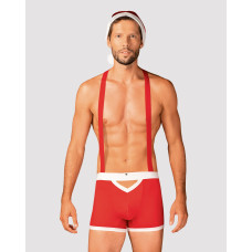 Мужской эротический костюм Санта-Клауса Obsessive Mr Claus красный S/M