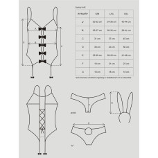 Костюм кролика Obsessive Bunny black Черный S/M