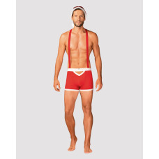 Мужской эротический костюм Санта-Клауса Obsessive Mr Claus красный S/M