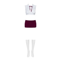 Эротический костюм студентки Obsessive Student 4 pcs costume красно-белый L/XL