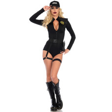 Костюм эротических спецсил Leg Avenue SWAT Team Babe L, боди, пояс, подвязки, игрушечная рация, кепка