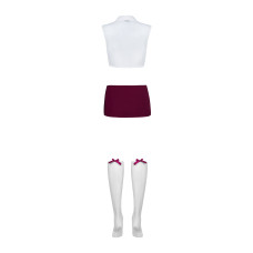 Эротический костюм студентки Obsessive Student 4 pcs costume красно-белый S/M