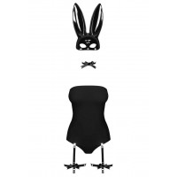 Эротический костюм кролика Obsessive Bunny costume черный L/XL