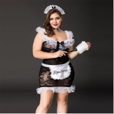 Эротический костюм горничной JSY P71107 Черный Plus Size