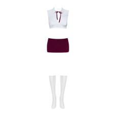 Эротический костюм студентки Obsessive Student 4 pcs costume красно-белый S/M