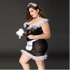 Эротический костюм горничной JSY P71107 Черный Plus Size