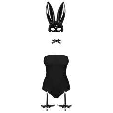 Эротический костюм кролика Obsessive Bunny costume яорный S/M