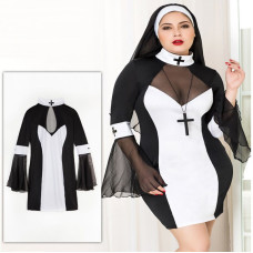 Эротический костюм монашки JSY P71109 Черный Plus Size