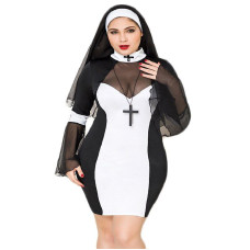 Эротический костюм монашки JSY P71109 Черный Plus Size