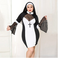 Эротический костюм монашки JSY P71109 Черный Plus Size