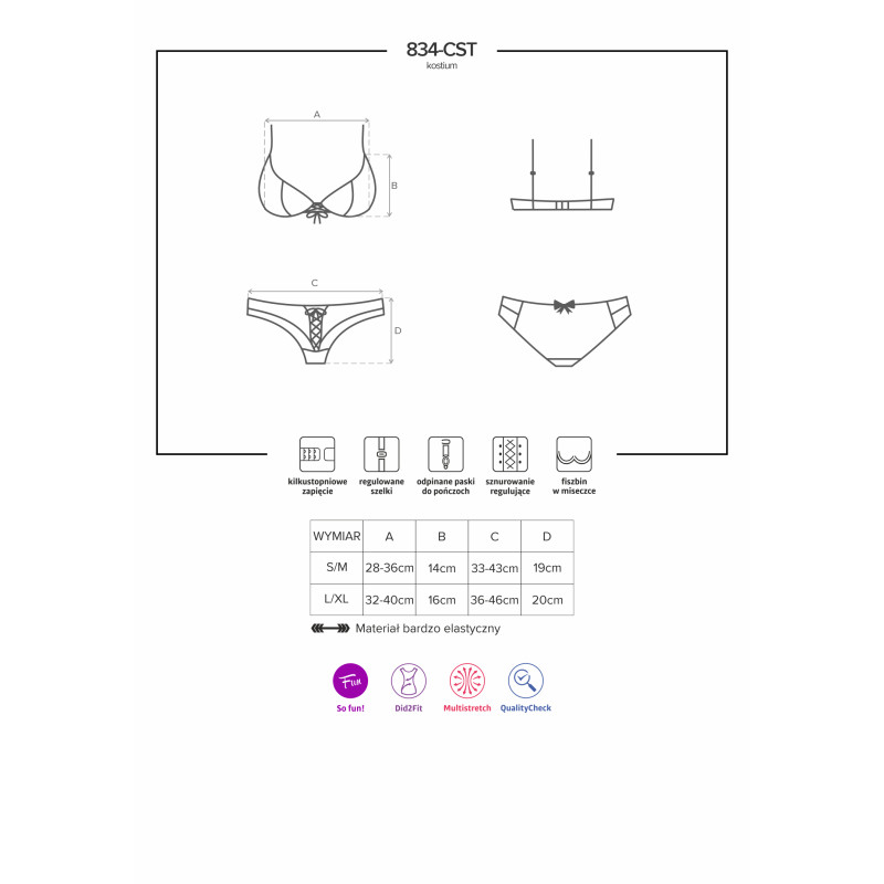Костюм медсестры Obsessive 834-CST-6 Голубой L/XL Костюм медсестры Obsessive 834-CST-6 Голубой L/XL