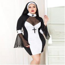 Эротический костюм монашки JSY P71109 Черный Plus Size