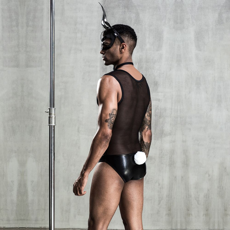 Эротический мужской костюм JSY Зайка Джонни с маской Черный S/M Эротический мужской костюм JSY Зайка Джонни с маской Черный S/M