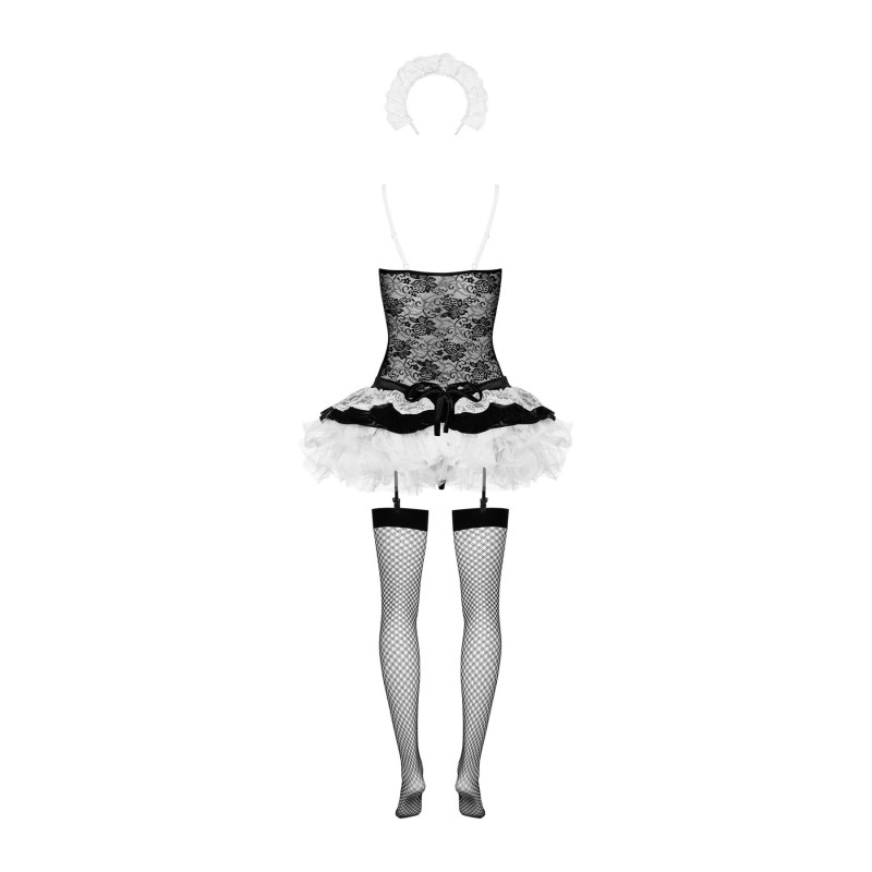 Эротический костюм горничной с юбкой Obsessive Housemaid 5 pcs costume черно-белый S/M Эротический костюм горничной с юбкой Obsessive Housemaid 5 pcs costume черно-белый S/M