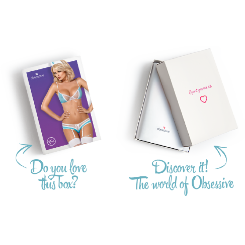 Эротический костюм медсестры Obsessive 834-CST-6 бело-голубой L/XL Эротический костюм медсестры Obsessive 834-CST-6 бело-голубой L/XL