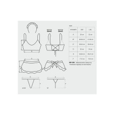 Атласный эротический костюм горничной Obsessive Maid set черный S/M