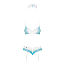 Эротический костюм медсестры Obsessive 834-CST-6 бело-голубой S/M