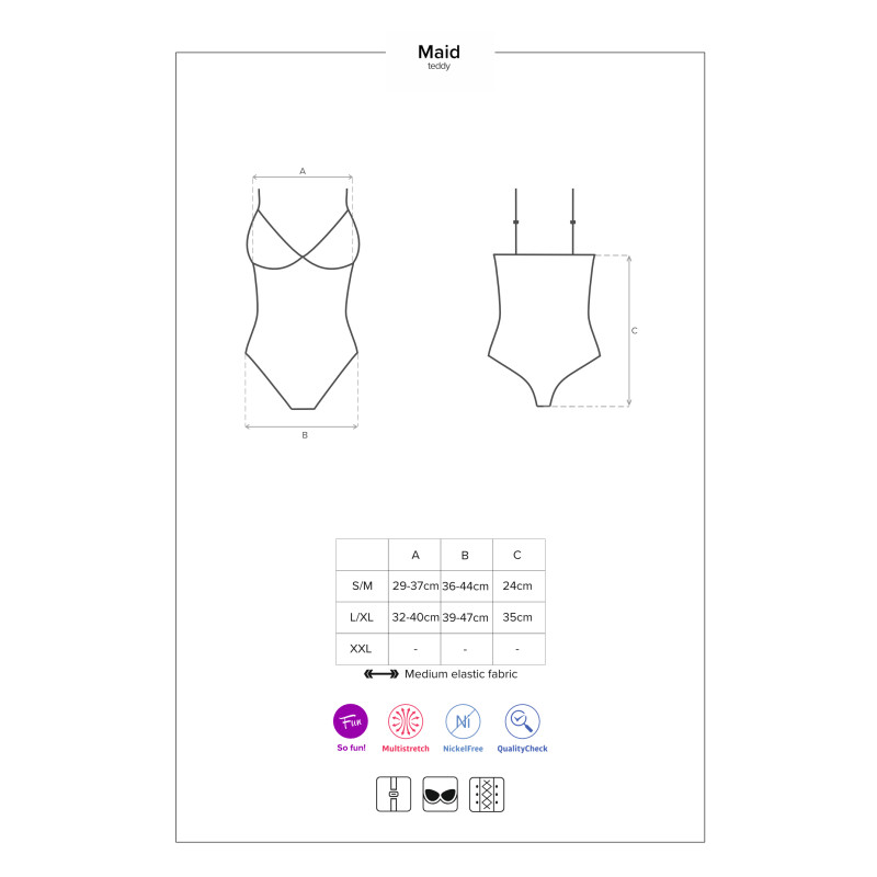 Боди Obsessive Maid Синий L/XL Боди Obsessive Maid Синий L/XL