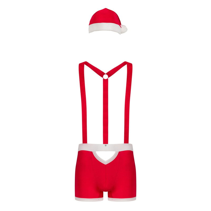 Чоловічий еротичний костюм Санта-Клауса Obsessive Mr Claus червоний 2XL/3XL Чоловічий еротичний костюм Санта-Клауса Obsessive Mr Claus червоний 2XL/3XL