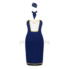 Еротичний костюм стюардеси Obsessive Stewardess uniform блакитний M/L