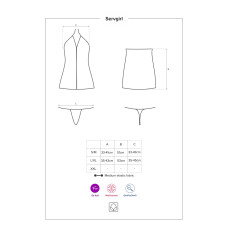 Эротический костюм горничной Obsessive Servgirl costume черно-белый S/M