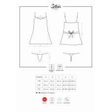 Сорочка Obsessive Satinia Синяя L/XL