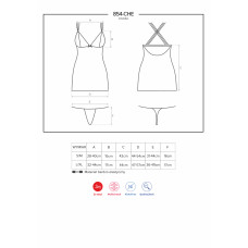 Сорочка Obsessive 854-CHE-1 Черная L/XL