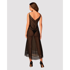 Длинная полупрозрачная рубашка Obsessive Estiqua chemise черная M/L