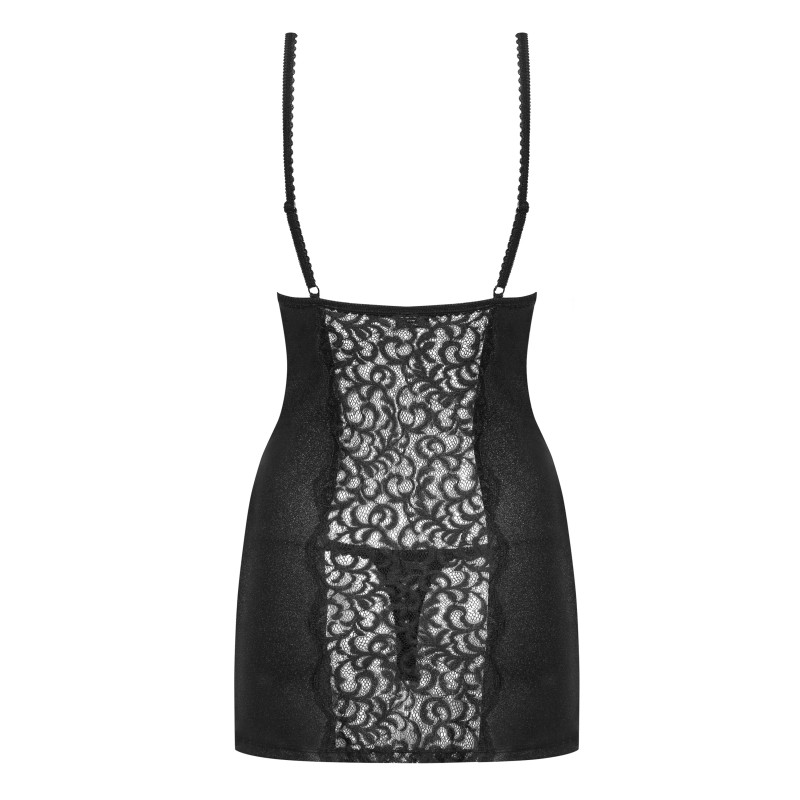 Сорочка Obsessive Laluna Черная S/M