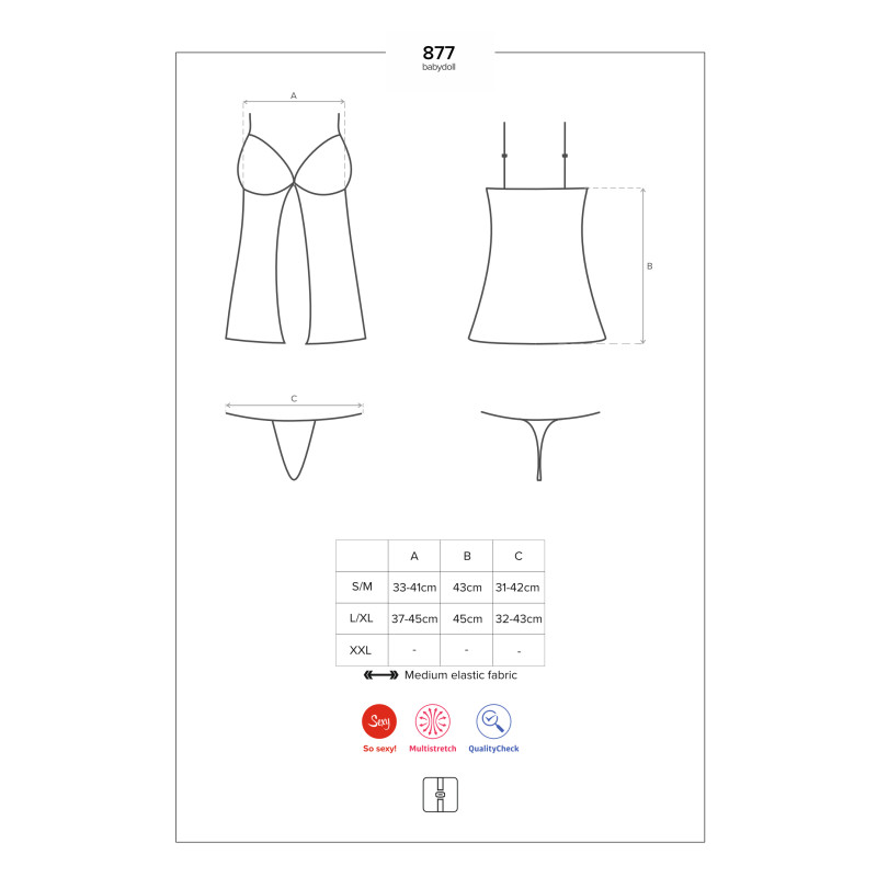 Бебидолл Obsessive 877-BAB-1 Черный L/XL Бебидолл Obsessive 877-BAB-1 Черный L/XL