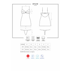 Сорочка Obsessive 871-CHE-2 Белая L/XL