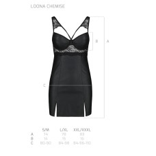 Беби-долл из эко-кожи и кружева Loona Chemise Passion black L/XL