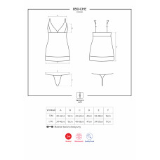 Сорочка Obsessive 850-CHE-6 Черная S/M