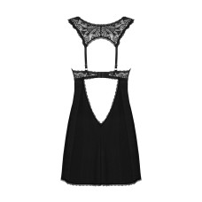 Рубашка бэби-долл с кружевом на груди Obsessive Donna Dream babydoll черная XS/S