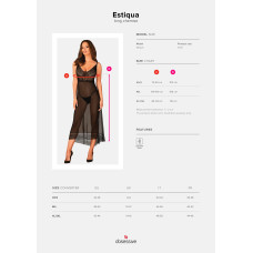 Длинная полупрозрачная рубашка Obsessive Estiqua chemise черная M/L