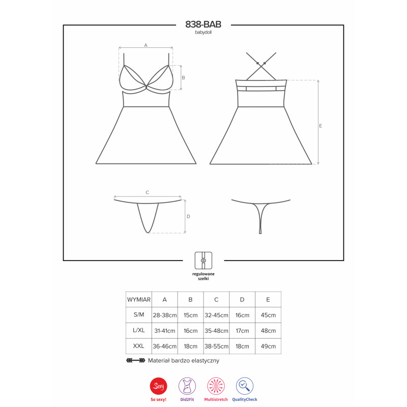 Бебидолл Obsessive 838-BAB-1 Черный S/M