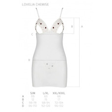 Рубашка с вырезами на груди + стринги Passion LOVELIA CHEMISE white S/M