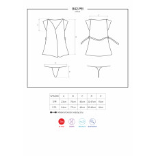 Пеньюар Obsessive 842-PEI-1 Черный S/M