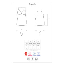 Сорочка Obsessive Rougebelle Красная S/M