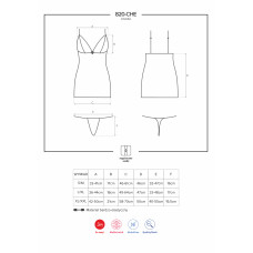 Сорочка Obsessive 820-CHE-1 Черная XXL