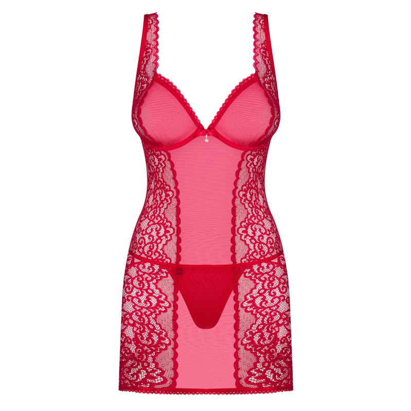 Сорочка Obsessive Rougebelle Красная S/M Сорочка Obsessive Rougebelle Красная S/M