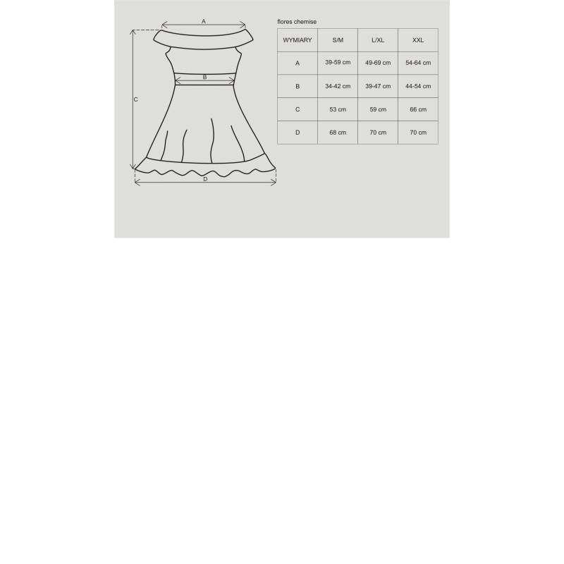 Рубашка Obsessive Flores Чорна S/M Рубашка Obsessive Flores Чорна S/M