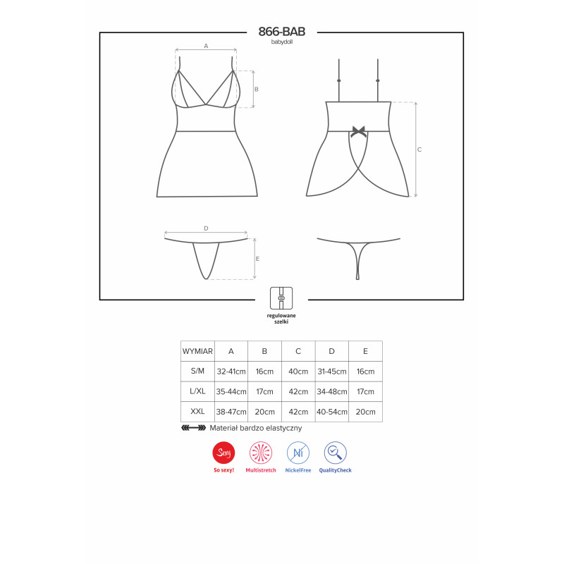 Бебидолл Obsessive 866-BAB-1 Черный L/XL Бебидолл Obsessive 866-BAB-1 Черный L/XL