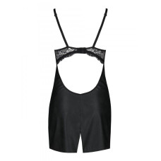 Беби-долл из эко-кожи и кружева Loona Chemise Passion black S/M